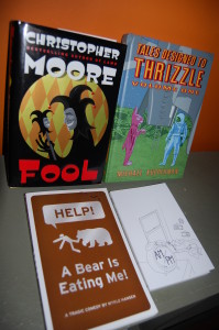 Shot of books for coloring contest